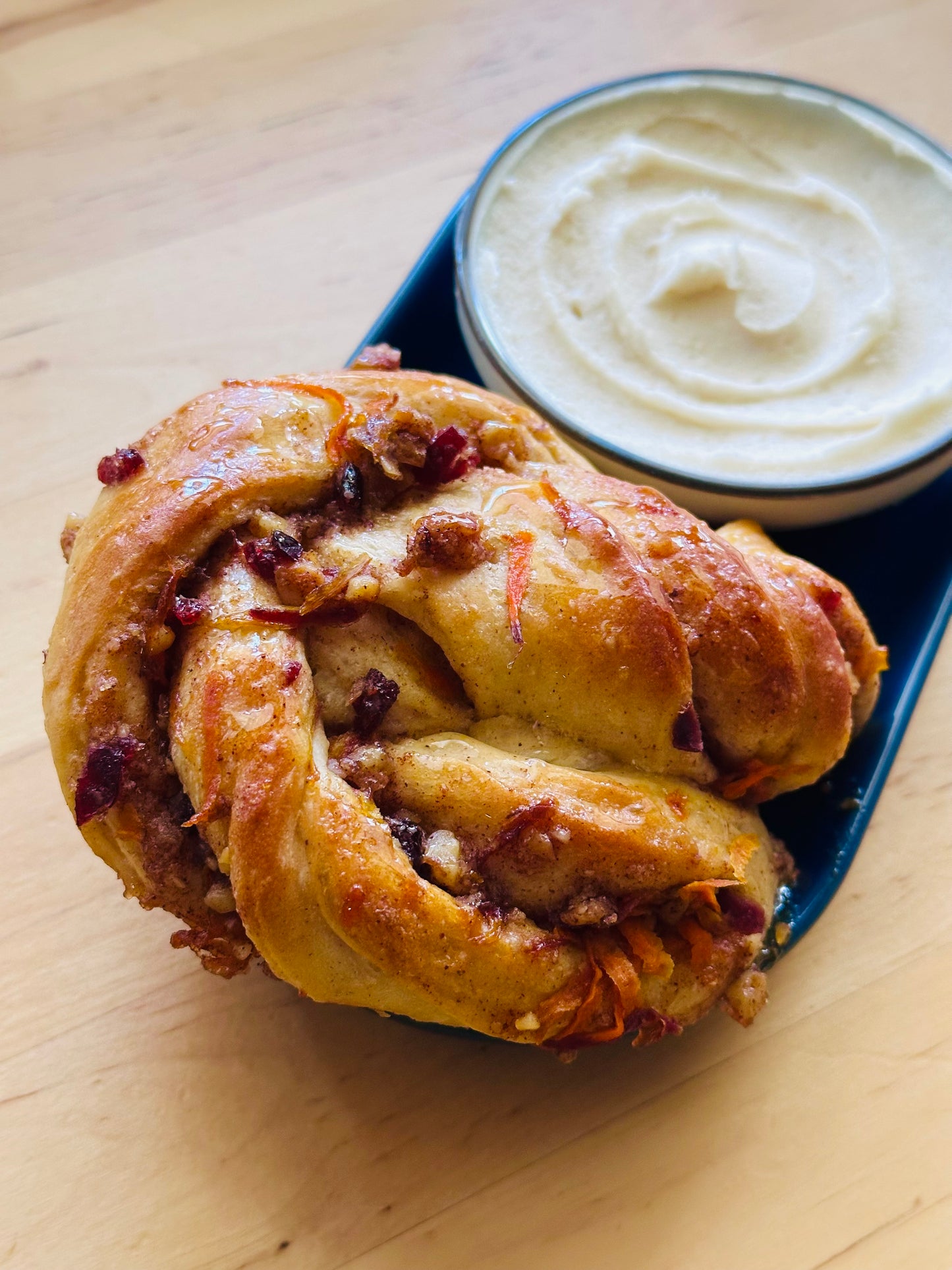 Rainbow Carrot Cake Knots (includes 6 knots per order w/ side of cream cheese frosting)
