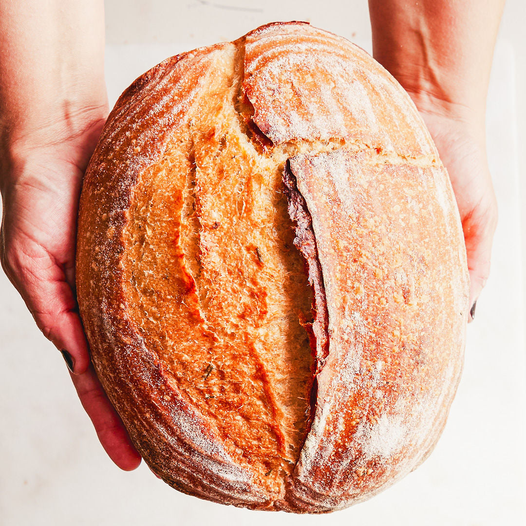 Artisan Fresh Rosemary & Roasted Garlic Sourdough Bread