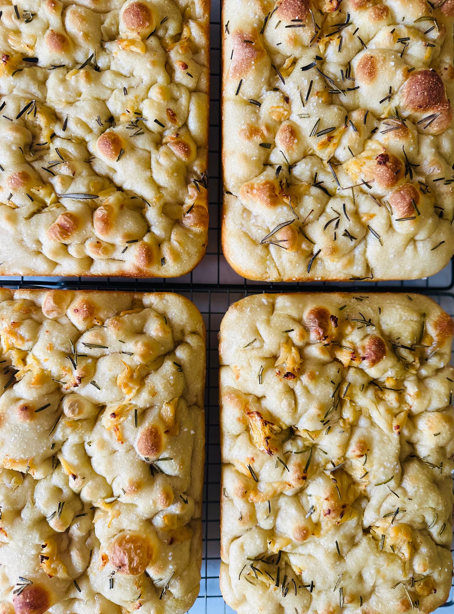 Artisan Sourdough Focaccia- Fresh Rosemary & Roasted Garlic (includes 2 loaves)