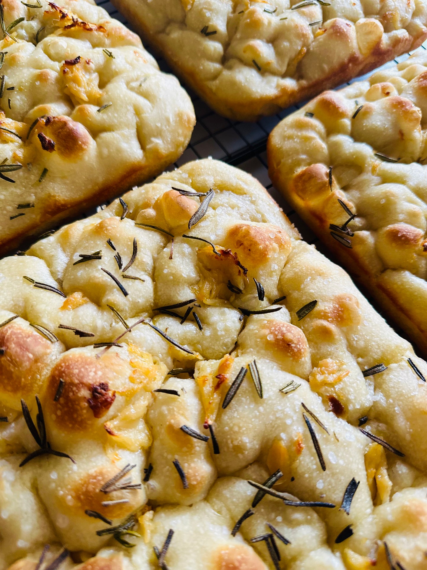 Artisan Sourdough Focaccia- Fresh Rosemary & Roasted Garlic (includes 2 loaves)