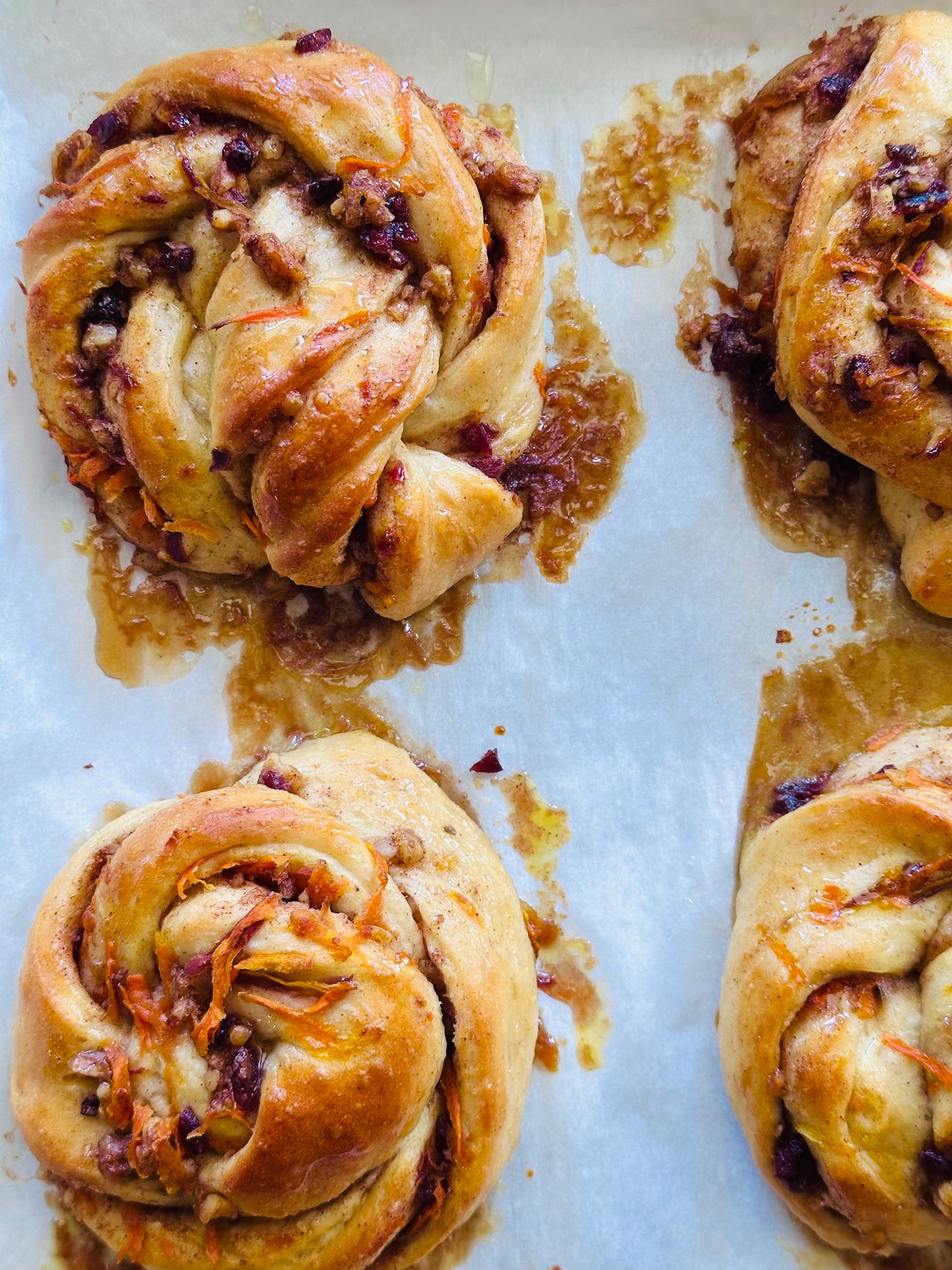 Rainbow Carrot Cake Knots (includes 6 knots per order w/ side of cream cheese frosting)