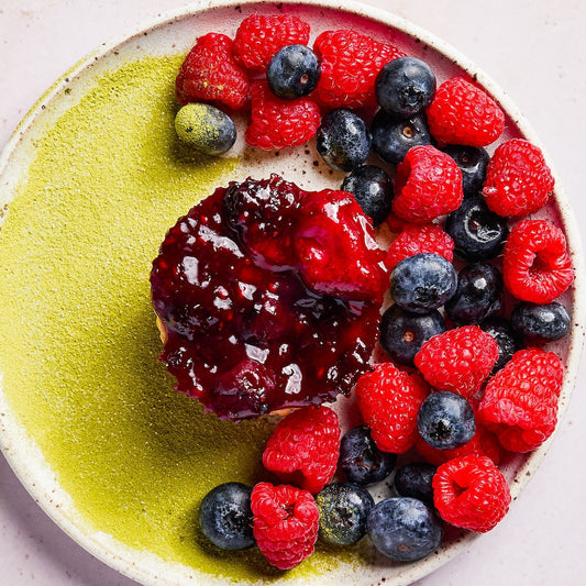 Bites- Matcha Cheesecake with a Berry Compote (includes 6 per order)