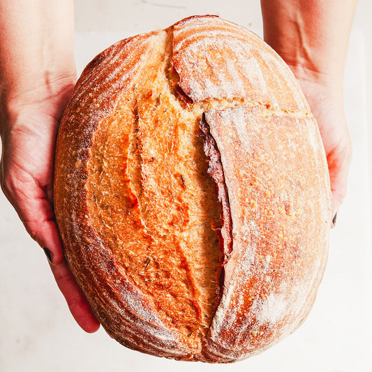 Artisan Rosemary- Roasted Garlic Sourdough Bread